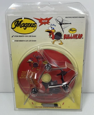 Magnus Bullhead Turkey Head Broadheads 100 Grain 3 Heads with DVD - Image 1 of 4