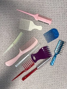 Denman, Goody, ACE Vintage Kämme Lot Made in USA Haarbürste Kunststoff unzerbrechlich - Bild 1 von 10