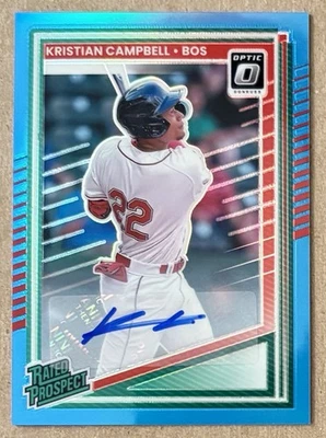 2025 Optic  Kristian Campbell Auto #’d 22/35 Rated Prospect Carolina Blue #151   - Image 1 of 2