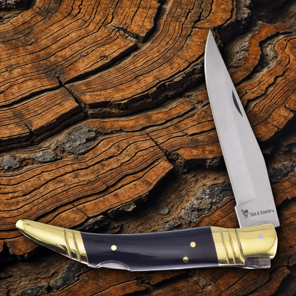 Cuchillo Plegable Hen & Rooster Int 3.88" 1.4116 Hoja de Acero Mango de Cuerno de Búfalo Foto 1 de 1