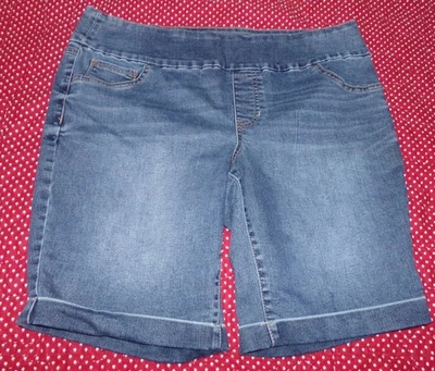 NATURAL REFLECTIONS WOMENS SIZE 14 STRETCH DENIM BLUE JEAN BERMUDA SHORTS - Image 1 of 3