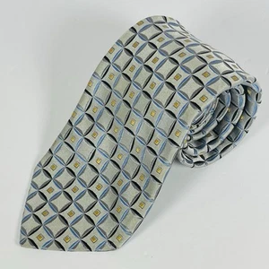 Robert Talbott Best Of Class 100% Silk Neck Tie Silver/Gold/Blue Geometric 3.25” - Picture 1 of 4