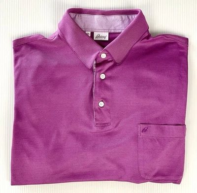 BRIONI Purple Short Sleeve 100% Cotton Polo Shirt Made In Italy - Size XXL - image 1 of 4