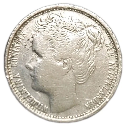 1903 Netherlands 10 Cents Old Silver XF+ Cleaned Coin Queen Wilhelmina KM 135 - Image 1 of 3