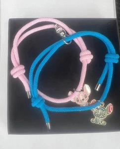 Couples Friendship Matching Bracelets Kitty Bracelets Stitch + Angel - Picture 1 of 2