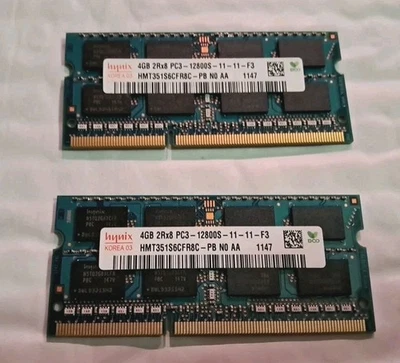 2x Hynix 4GB 2Rx8 PC3-12800S-11-11-F3 HMT351S6CFR8C Laptop Memory Free Shipping! - Image 1 of 2