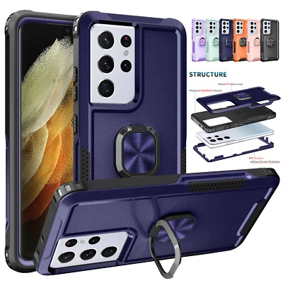 Defender Ring Stand Shockproof Case For Samsung S21 Note 20 Ultra S20 S10 Plus - Image 1 of 4