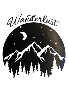 Wanderlust Vinyl Car Decal Sticker Great Outdoors Forest Woods Hiking Backpackin - Bild 1 von 5