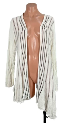 Cárdigan transparente Chicos Travelers negro/blanco frente abierto Topper 3/4 slv talla 2 Foto 1 de 4