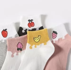 5 Pairs Set Cute Socks, Women’s Cotton Blend Socks - Picture 1 of 5