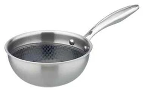 GSW Edelstahl Sauteuse Mini Wok-Pfänchen Inoxxa Tri-Ply Ø 16 cm Silber NEU - Bild 1 von 10