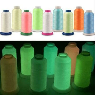 1000 Yards Sewing Thread Spool Luminous Glow in the Dark Machine Embroidery DIY - Image 1 of 4