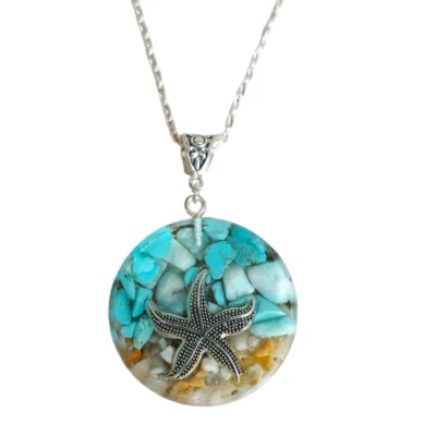 Collar Colgante Estrella de Mar Orgonita Orgón Turquesa Aventurina Amarillo Foto 1 de 4