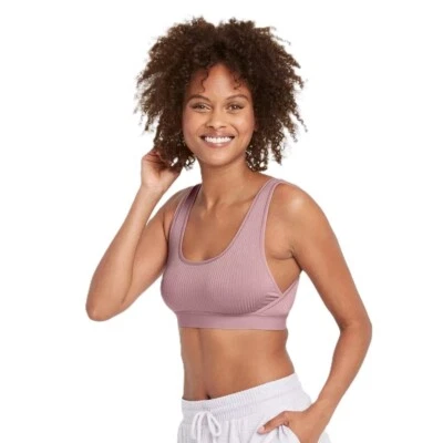 Sujetador Bralette Auden Suave y Acanalado Textura Cucharada y Sin Forro Rosa Orquídea -- Talla XS Foto 1 de 4