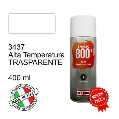 BOMBOLETTA AREXONS SPRAY 3437 Trasparente 400 ml Alta Temperatura VERNICE ACR...