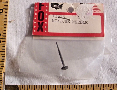 FOX NEEDLE VALVE #11516 FOR GAS AIRPLANE OR TETHER CAR NEW IN PACK - Image 1 of 2