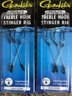 2- Plataformas de aguijón de gancho agudo Gamakatsu-3 plataformas por paquete {1-364406-#8 - 1-364407-#6 Foto 1 de 2