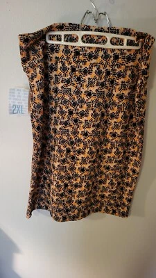 Falda y2k LulaRoe 2xl Nueva Con Etiquetas Verde Azulado Naranja Línea A Cassie 28 L 42W Excelente i Foto 1 de 4