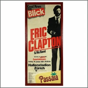 Eric Clapton 1984 Hallenstadion Zurich Concert Poster Harvey Goldsmith (Ger) - Imagen 1 de 1