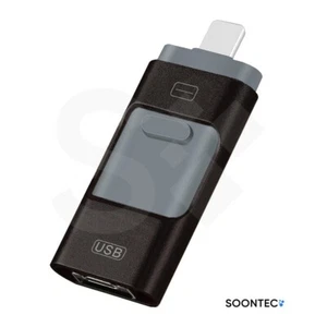 64 GB 3.0 USB-Stick Memory Stick 3 in 1 MICRO USB/PC/iPhone Schwarz - Bild 1 von 6