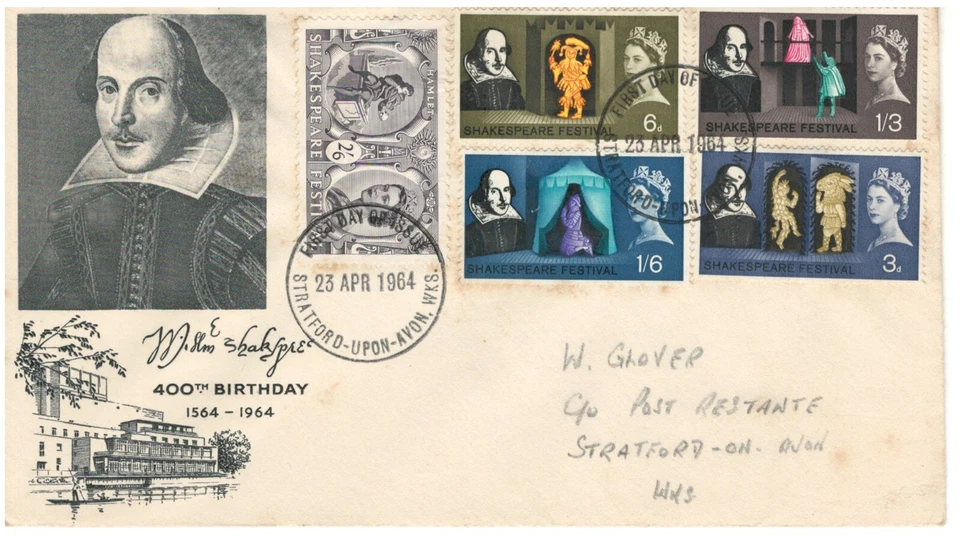 UNITED KINGDOM  FDC Illustrated COVER SHAKESPEARE 400th BIRTHDAY  LOT (BCL 113) - Image 1 of 1