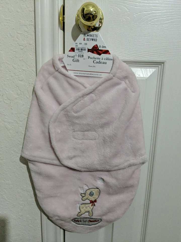 Mantas de bebé 1ª Navidad niña y más allá rosa esponjoso pañal para bebé talla 0-3 Foto 1 de 4