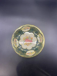 Vintage Green w/ Floral Daher Decorated Ware Metal Bowl Made in England - Picture 1 of 2