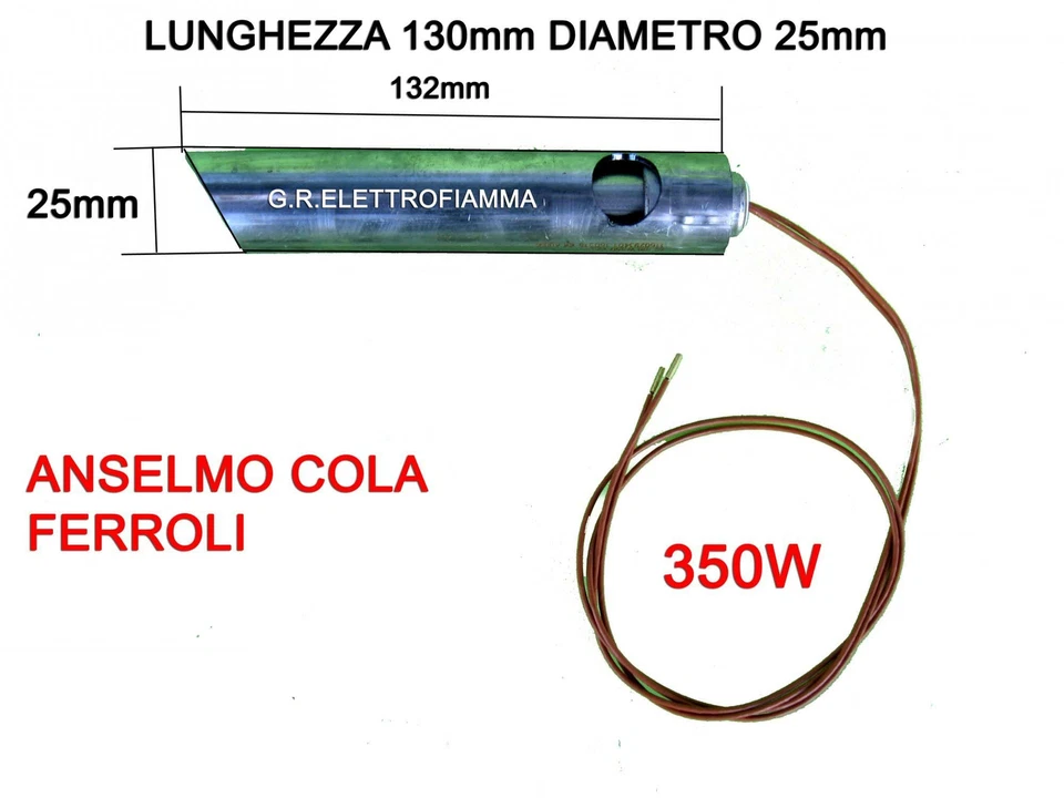 YES CANDELETTA STUFA PELLET 25x132-350W ANSELMO COLA FERROLI LAST CALOR