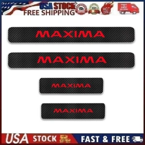 4PCS Car Door Sill Decal Cover Anti-Scratch Protector For Niss-an Maxima Red S-1 - Picture 1 of 12