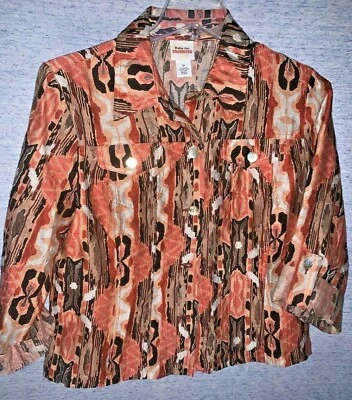 RUBY RD FAVORITES Sheer Jaguar Print Stylish Sexy Jacket Blazer Size 12 ❤️sj17j6 - Image 1 of 4