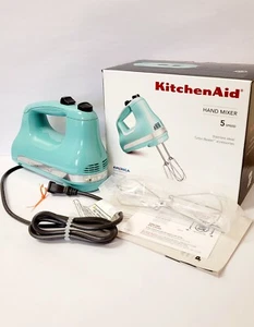 KitchenAid Hand Mixer AQUA SKY KHM512AQ NEW 5-Speed - Picture 1 of 7
