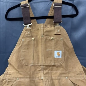 Carhartt - Mono con tirantes de pato acolchado aislado - Para hombre 38x30 - Doble rodilla R02BRN - Imagen 1 de 18