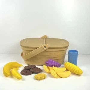 Vintage 1994 Fisher Price Fun with Food Picknickkorb #3303 mit 14 Essensstücken - Bild 1 von 16