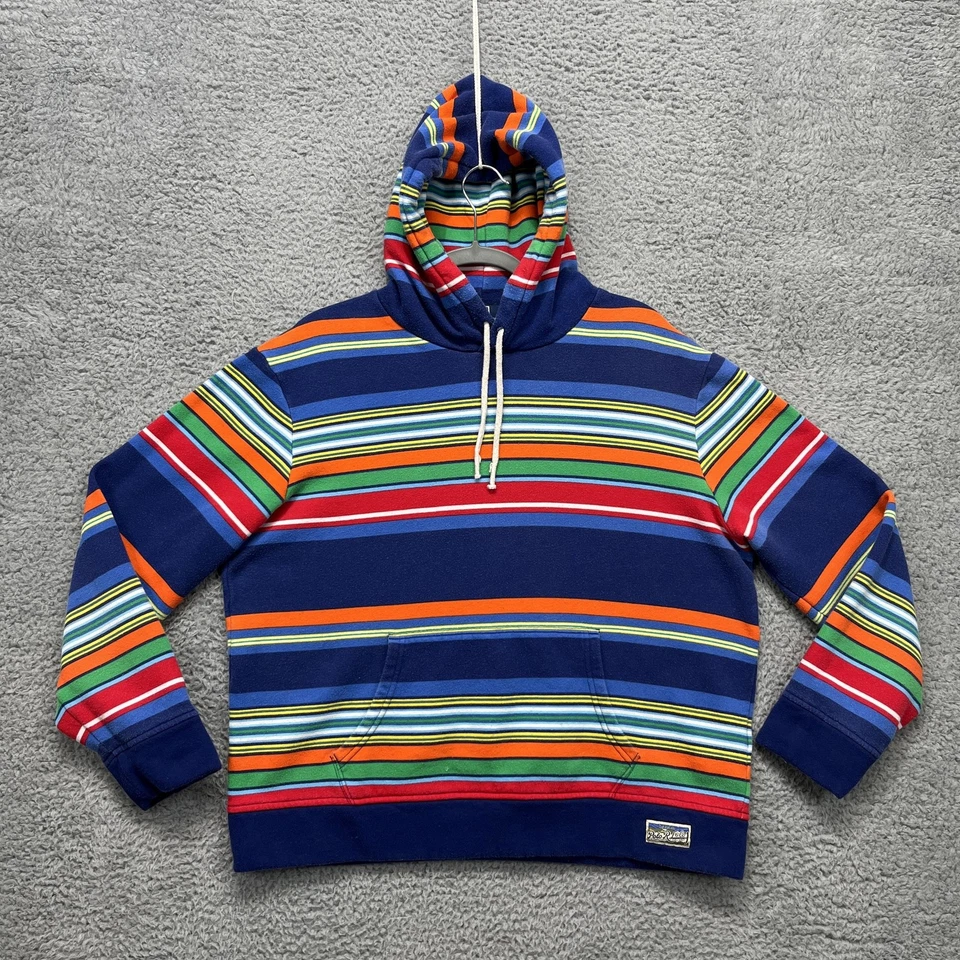 Polo Ralph Lauren Sudadera con Capucha Para Hombre Grande Azul Marino Multicolor Rayas Canguro Bolsillo Foto 1 de 4
