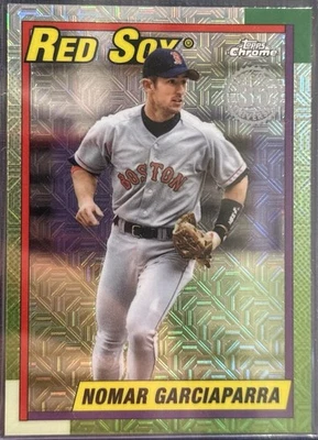 Actualización Topps 2025 Nomar Garciaparra #U90C-22 1990 paquete plateado refractor Medias Rojas Foto 1 de 2