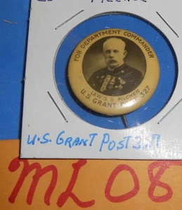 Pulsante campagna ML08 GAR per Lewis S. Pilcher come comandante di dipartimento 1922 - Foto 1 di 3