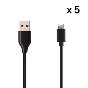 5x Cable USB Multi Buy para Apple iPhone 11 12 13 8 pines 1 metro negro impermeable  - Imagen 1 de 1