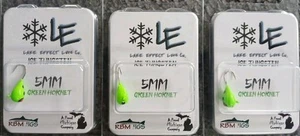 3 Packs - 5MM RBM JIGS Green Hornet Ice Fishing Tungsten Lake Effect Lure Co. - Picture 1 of 2