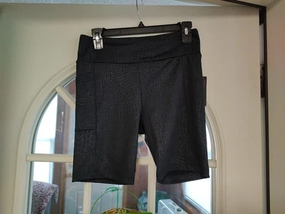 NWT No Boundaries Black Designed High Rise NBike Shorts Women's M 7/9 - Image 1 of 2