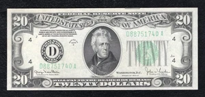 FR. 2058-D 1934-D $20 FRN FEDERAL RESERVE NOTE CLEVELAND, OH UNCIRCULATED - Picture 1 of 2