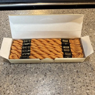 NOS DMC Pearl Cotton (Coton Perle) Size 3 Color 977 PUMPKIN 12 skeins - Image 1 of 4