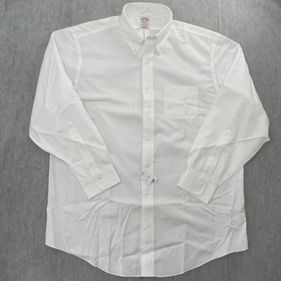 Camisa Brooks Brothers Adulto 16.5/34 Blanca Abotonada Calce Madison Algodón Supima Foto 1 de 4