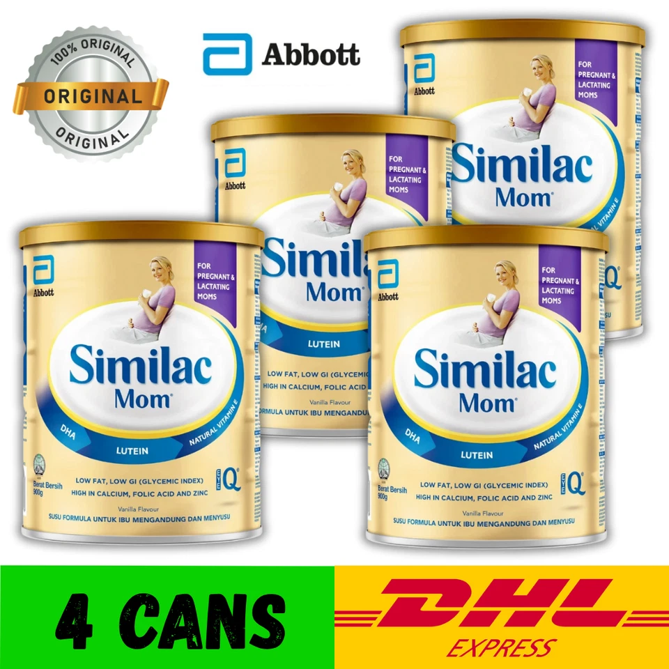 4 件 ABBOTT Similac 妈妈奶粉 900 克 – DHA、清真 – 通过 DHL 快速发货 — 第 1/4 张图片