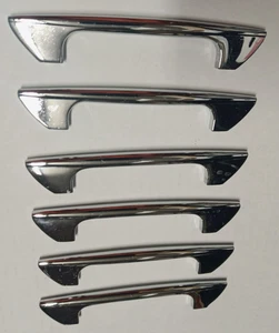 Set of 6 Vintage Chrome/Brass Cabinet Pulls, 5 1/2" Long, 3 3/4" C-C - Picture 1 of 3
