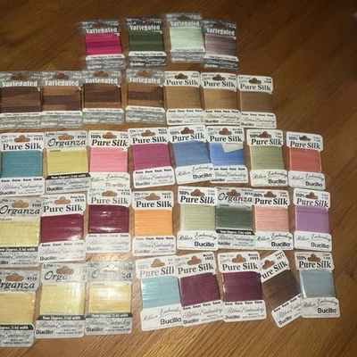 Cinta de bordar de seda pura de bacilos, variada y organza 35 artículos Foto 1 de 4