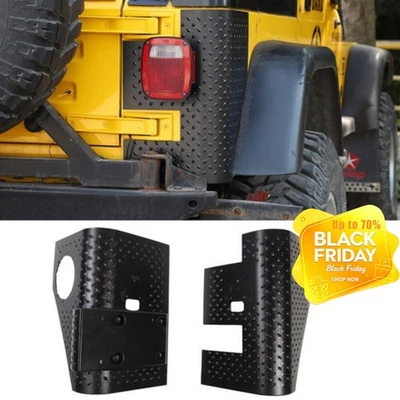 Rear Body Armor Tall Corner Guards Headlight  for Jeep Wrangler TJ1997-06 Black Foto 1 de 4