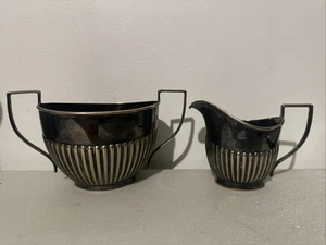 Silverplate EPNS Made In England Sugar Bowl & Creamer Set Pre-owned Items - Picture 1 of 6