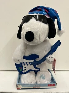 Snoopy Dancing Music Guitar Plush Rock n Roll Christmas 14" Peanuts - Picture 1 of 1