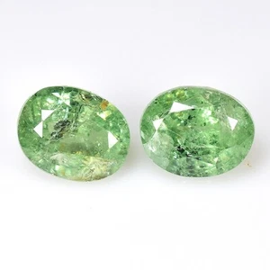 2,25 quilates y 6x5x4 mm _ GRANATE DEMANTOIDE NATURAL SIN CALEFACCIÓN CORTE OVALADO 2 piezas PIEDRAS PRECIOSAS - Imagen 1 de 11