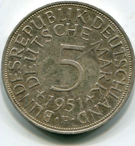 Germany 5 Mark 1951-F silver issue lotnov8344 - Bild 1 von 2
